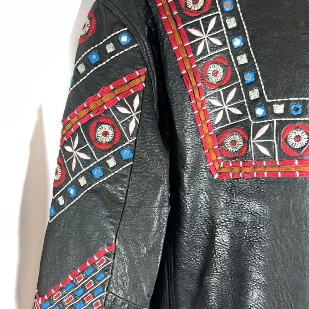 FREE PEOPLE MARI MOTO LEATHER JACKET NEW MEDIUM - Picture 10 of 16